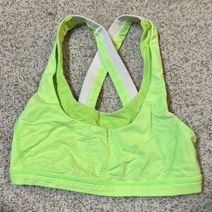 Lululemon Stuff Your Bra Neon Green Sports Bra